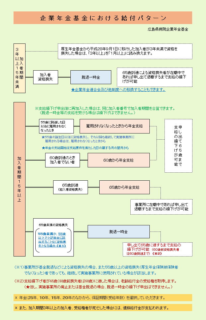 企業年金基金における給付パターン